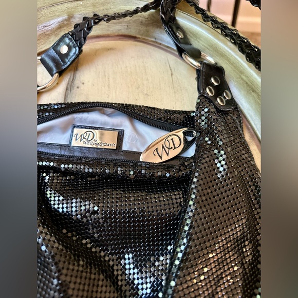 Vintage Black Mesh WHITING DAVIS Hand Bag Purse - Picture 5 of 17
